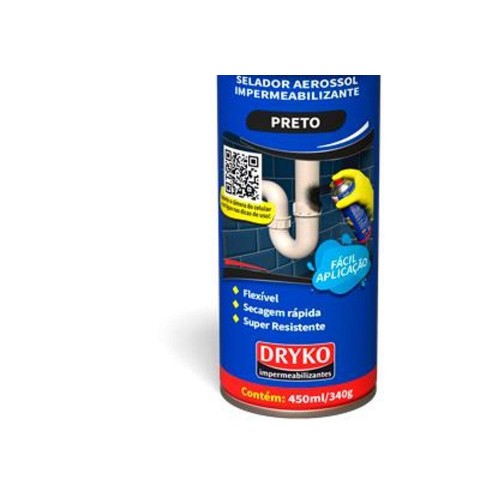 Borracha Liquida Spray Dryko Preto  400Ml/340G