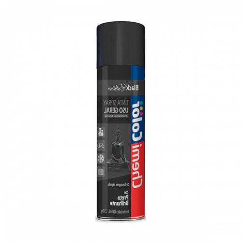 Spray Chemicolor Geral Preto Brilh.400Ml - Kit C/6 LT