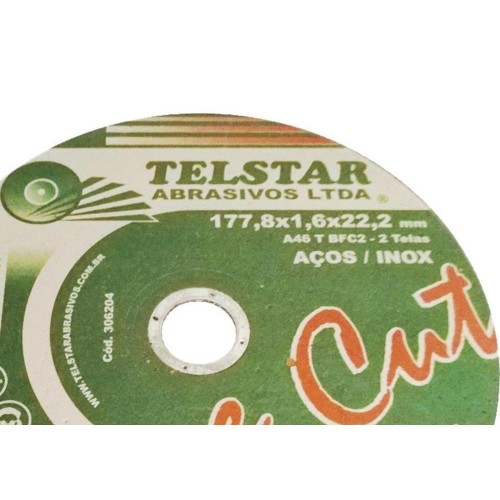 Disco Inox Telstar  7 X 1,6Mm X 7/8  306204 - Kit C/5