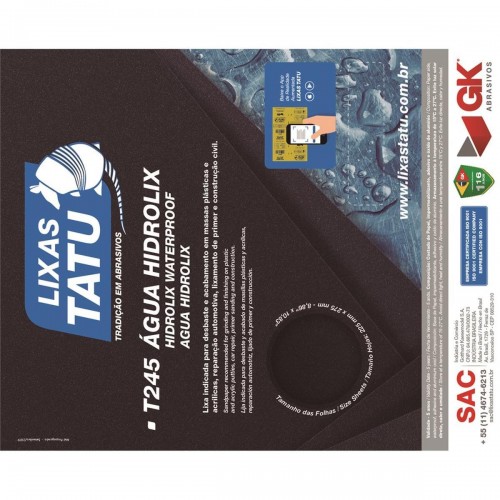 Lixa Dagua Tatu  400 Hidrolix  T24504000050 - Kit C/50