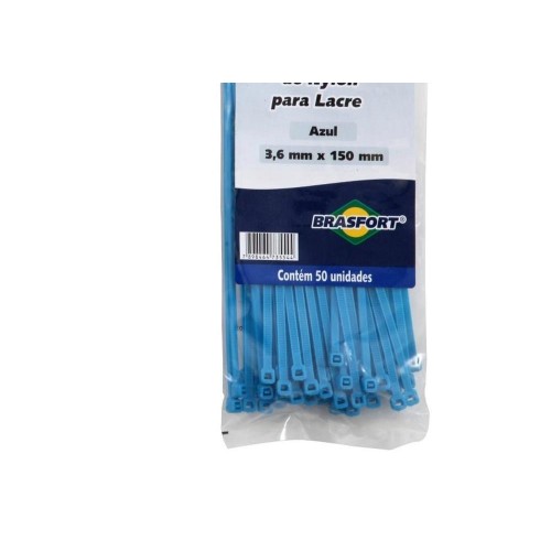 Abracadeira Nylon Brasfort Azul 3,6X150 50 Pecas  7301