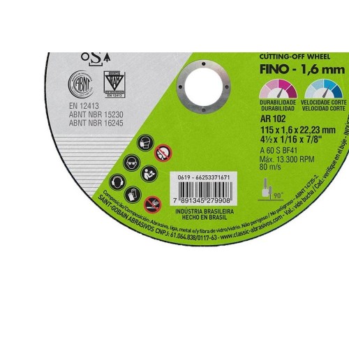 Disco Inox Norton Classic 4.1/2X1,6X7/8  66253371671