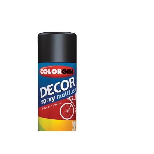 Spray Colorgin Decor Preto Brilhante 360Ml   8701