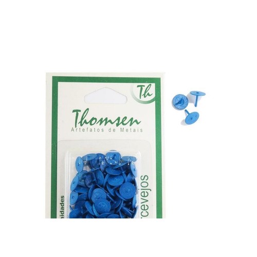 Percevejo Thomsen Azul Cartela Com 100 Pecas  Pc-034