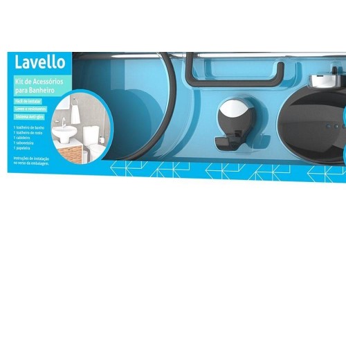 Acessorio Wc Herc Lavello Kit Com 5 Pecas Preto/Cromado  4092