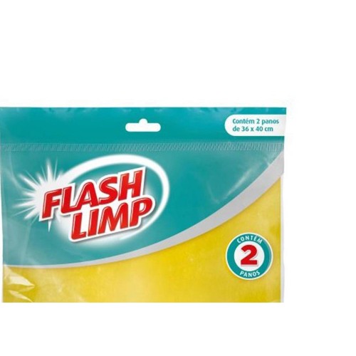 Pano Limpeza Flashlimp Mult Amarelo Com 2Pecas Blister  Flp4540