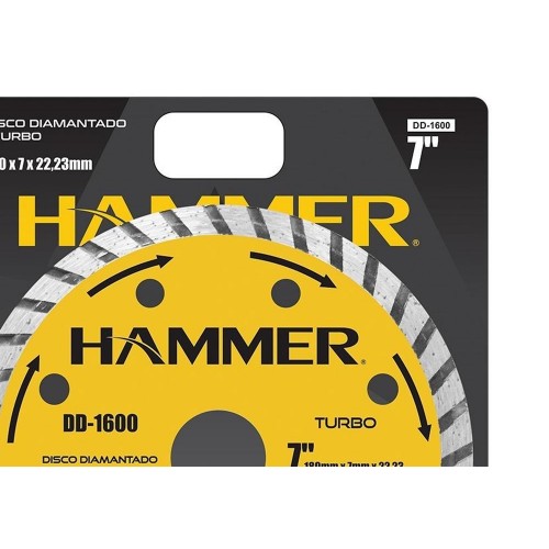 Disco Diamantado Hammer Turbo 180Mm Seco   Gydd1600