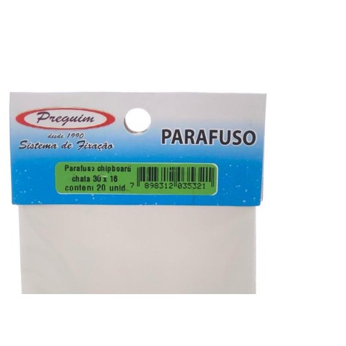 Cartela Parafuso Chipboard Preguim Cabeca Chata Philips S3,0X16 Com 20 Pecas  5321
