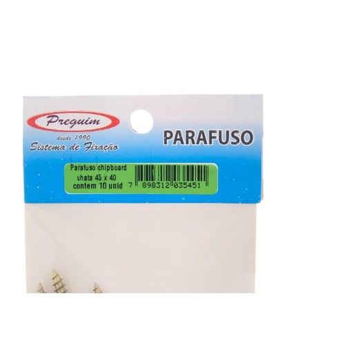 Cartela Parafuso Chipboard Preguim Cabeca Chata Philips 4,5X40 Com 10 Pecas  5451