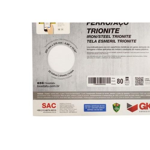 Lixa Ferro Tatu  80 Trionite  K29600800025 - Kit C/25