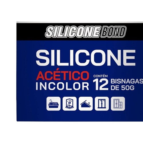 Cola Silicone Bond Garin  50G Incolor  Ssai-050C - Kit C/12
