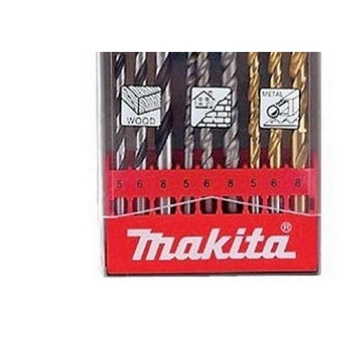 Broca Kit Makita Com 9 Pecas Aco Rapido/Widea/Madeira - D71962