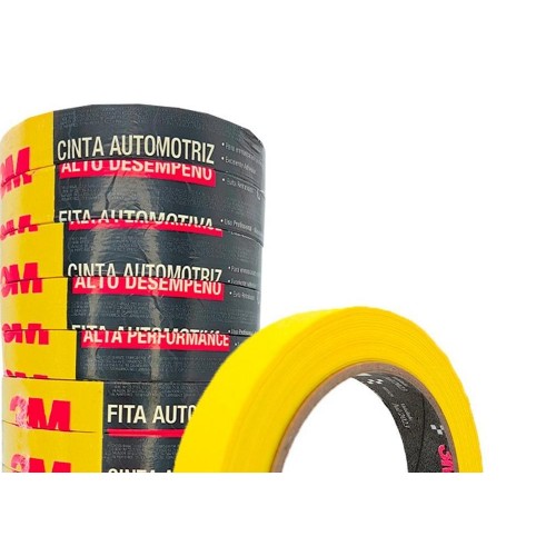 Fita Crepe 3M Alta Performance Amarela 18Mm X 40M Automotiva - Kit C/12 Rolos