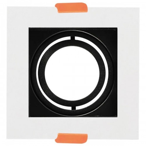 Spot Para Lampada Dicroica Black+Decker Decor Quadrado Mr16 Branco Com Preto - Bds3-0007
