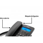 Telefone Elgin Com Identificador De Chamada E Viva Voz - Tcf3000 Preto