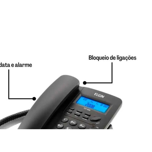 Telefone Elgin Com Identificador De Chamada E Viva Voz - Tcf3000 Preto