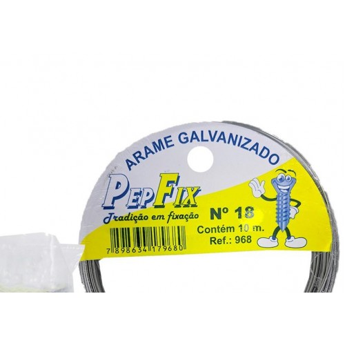 Arame Galvanizado Pepfix No.18 Rolinho 10M Com 10 Pecas