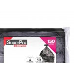 Saco Lixo Superpro 150L - 85X100Cm Preto Com 50 Pecas