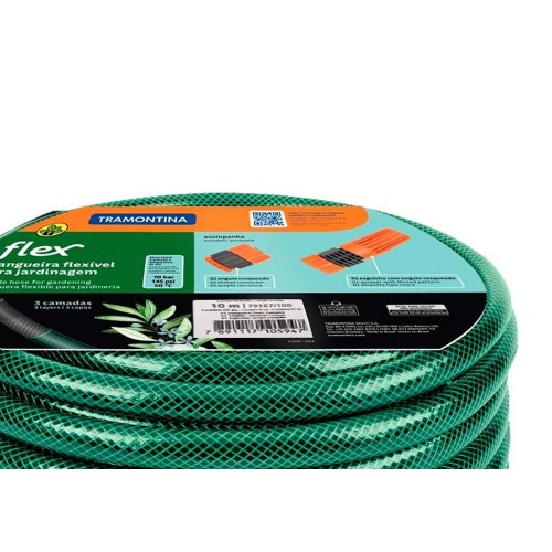 Mangueira Jardim Tramontina Flex Preta/Verde Conjunto Com 10M