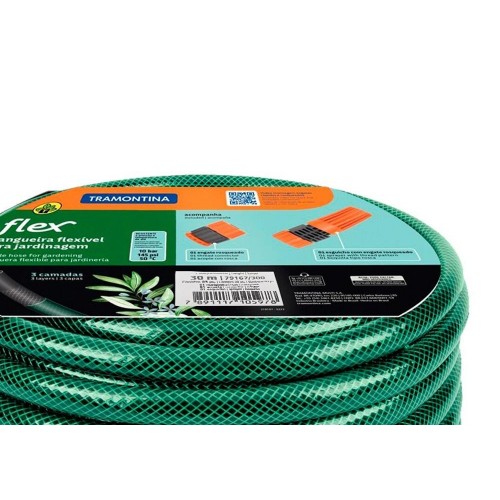 Mangueira Jardim Tramontina Flex Preta/Verde Conjunto Com 30M