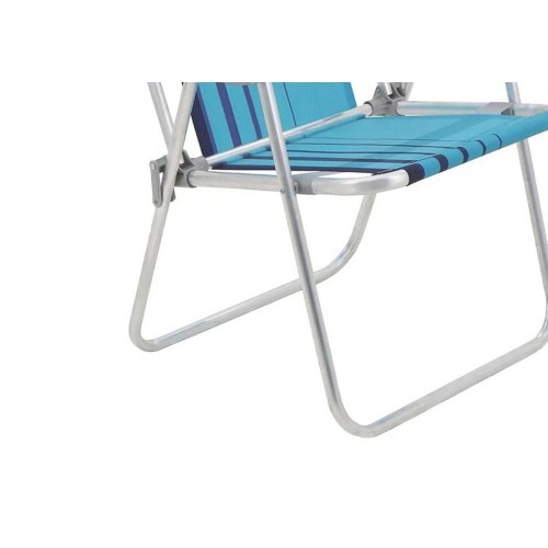Cadeira De Praia Aluminio Tramontina Samoa Assento Alto Azul - 92900002