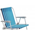 Cadeira De Praia Aluminio Tramontina Samoa Assento Alto Azul - 92900002
