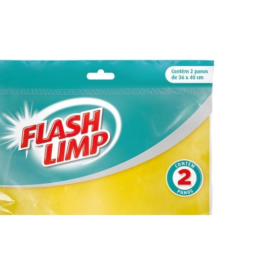 Pano Multiuso Flash Limp Amarelo Com 2 Pecas - Flp4540