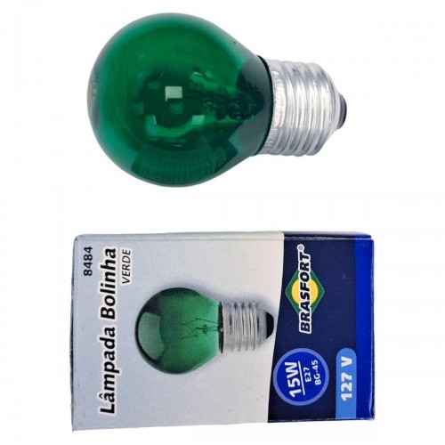 Lampada Colorida Brasfort 15Wx127V. Verde - Kit C/25 Peças