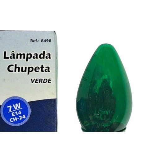 Lampada Chupeta Brasfort 7Wx127V. E14 Verde - Kit C/25 Peças