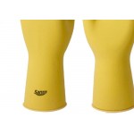 Luva Borracha Sanro Forrada Antiderrapante Top Amarela G - Kit C/10 Pares