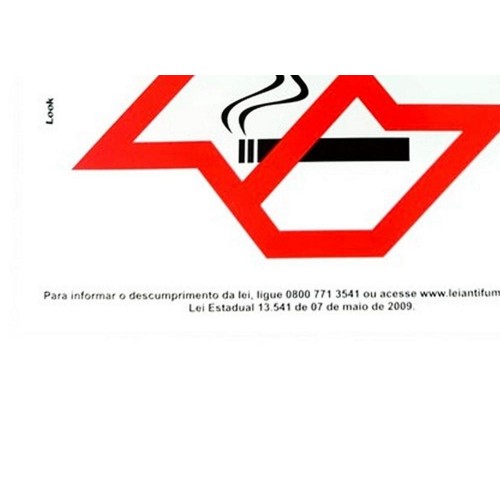 Placa Look 20X25Cm (Proibido Fumar Conforme Lei) - Kit C/5 Peças