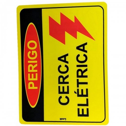 Placa Look 15X20Cm (Cerca Eletrica) - Kit C/5 Peças