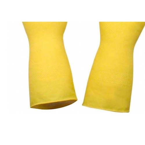 Luva Borracha Sanro Forrada Antiderrapante Light Amarela P - Kit C/10 Pares