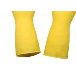 Luva Borracha Sanro Forrada Antiderrapante Light Amarela G - Kit C/10 Pares