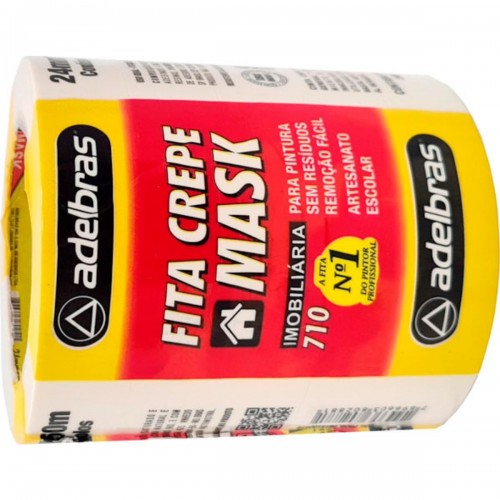 Fita Crepe Adelbras 710 24Mm X 50Mt - Kit C/5 Rolos