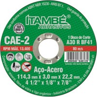 Disco Corte Itambe Ferro 4.1/2X7/8 2T - Kit C/10 Unidades