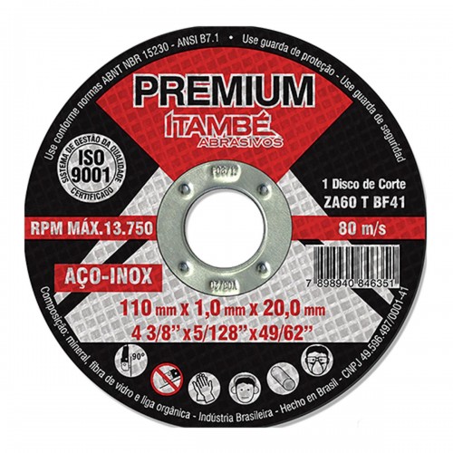Disco Sped/Inox Premium Itambe 4.3/8X20 - Kit C/25 Unidades