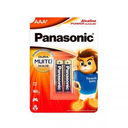 Pilha Panasonic Alcalina Palito Aaa Cartela 2 Pecas  Lr03Xab/2B192