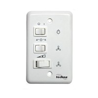 Controle Ventilador Techna Capacitivo 127V Branco   Vt-007