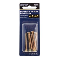 Cartela Parafuso Chipboard Brasfort Cabeca Chata Philips 4,5X40 Cartela Com 7 Pecas  7698