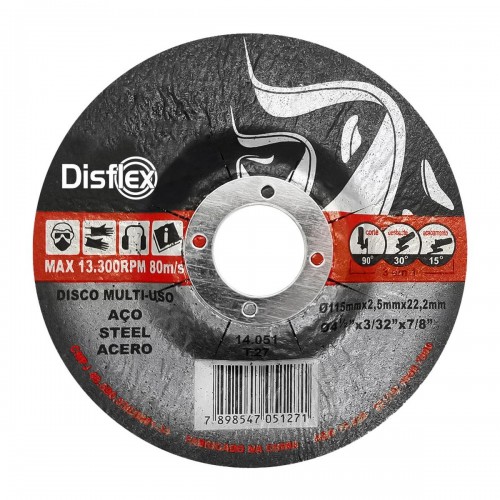 Disco Inox Disflex Corte Desbaste 4.1/2 X 7/8  14.051 - Kit C/25