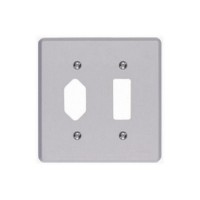 Placa Conjunto Ilumi Cinza 4X4 - 1 Interruptor + 1 Tomada - Kit C/10 Peças