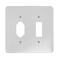 Placa Conjunto Ilumi Stylus Branco 4X4 - 1 Interruptor + 1 Tomada 249F1