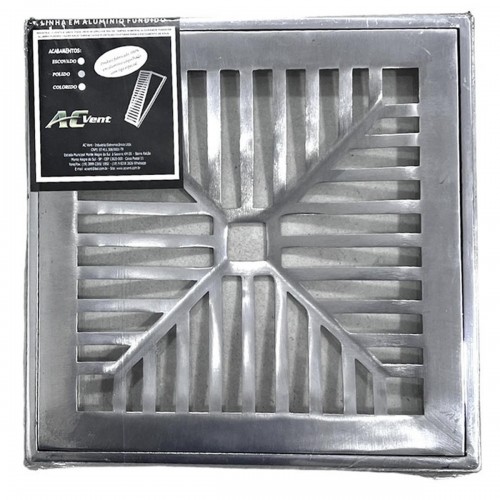 Grelha De Aluminio Com Porta Grelha Concava 30X30Cm