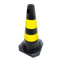 Cone Sinalizacao Plastcor 50Cm Preto/Amarelo