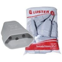Pino Femea Luster 2 Polos+Terra 10A. Cinza 2078 - Kit C/10 Peca