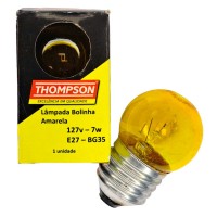 Lampada Bolinha Thompson 7Wx127V Amarela - Kit C/10 Peca