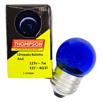 Lampada Bolinha Thompson 7Wx127V Azul - Kit C/10 Peca