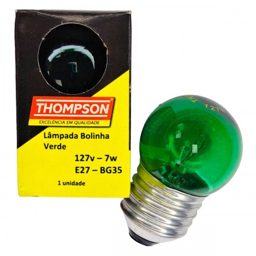Lampada Bolinha Thompson 7Wx127V Verde - Kit C/10 Peças