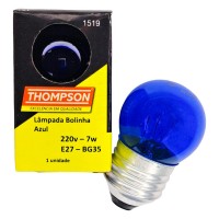 Lampada Bolinha Thompson 7Wx220V Azul - Kit C/10 Peca